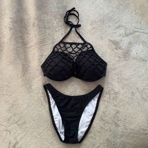 Black Bikini Set 34DD Medium Bottom
